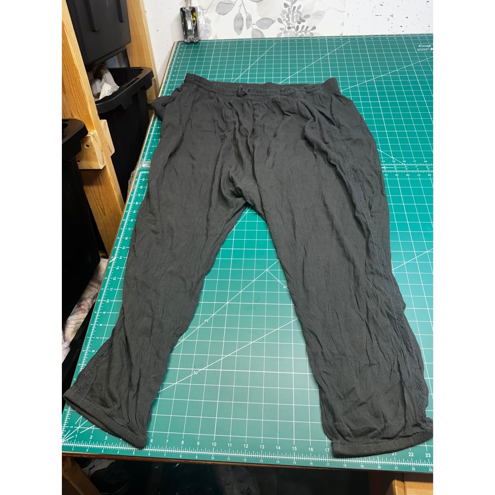 Aerie Charcoal Grey Textured Gauze Crochet Trim Jogger Pants XXL